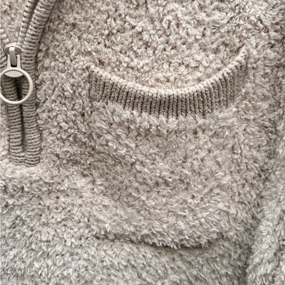 BNWOT Aerie Cream Teddy Quarter-Zip Jacket - Picture 4 of 7